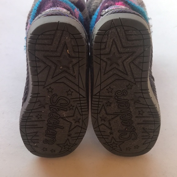 SKETCHERS | Grey Twinkle Toes Light Up Slouchy Ugg Inspired Boots - Picture 9 of 11